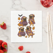 Serviette En Papier Carlin Chien Fantôme Halloween Éffrayant (En situation)