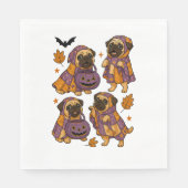 Serviette En Papier Carlin Chien Fantôme Halloween Éffrayant (Devant)