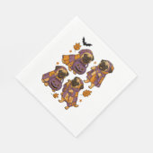 Serviette En Papier Carlin Chien Fantôme Halloween Éffrayant (Coin)