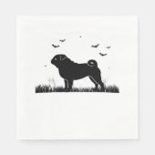 Serviette En Papier Carlin Chien - Halloween Lune Silhouette Classique (Devant)