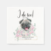 Serviette En Papier Carlin Chien Mariage Cocktail Napkins (Devant)