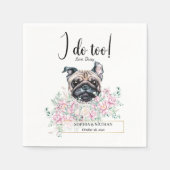 Serviette En Papier Carlin Chien Mariage Cocktail Napkins (Devant)