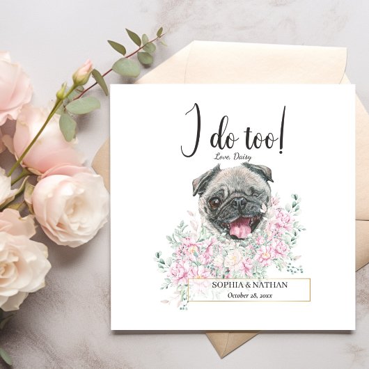 Serviette En Papier Carlin Chien Mariage Cocktail Napkins