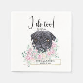 Serviette En Papier Carlin Chien Mariage Cocktail Napkins (Devant)
