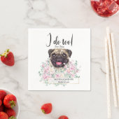 Serviette En Papier Carlin Chien Mariage Cocktail Napkins (En situation)