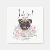 Serviette En Papier Carlin Chien Mariage Cocktail Napkins (Devant)