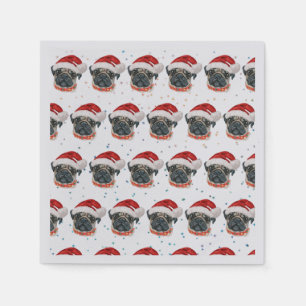 Serviette En Papier Carlin Chien race Étoiles de Noël