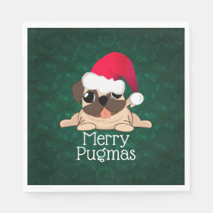 Serviette En Papier Carlin de Noël Chien Déjeuner Papier Napkins
