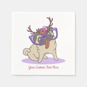 Serviette En Papier Carlin hipster branché Hipster Boho Floral Hippie 