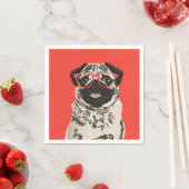 Serviette En Papier Carlin Hipster Papier d'anniversaire Napkin (En situation)