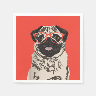Serviette En Papier Carlin Hipster Papier d'anniversaire Napkin