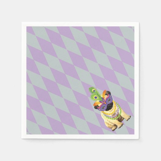 Serviette En Papier Carlin Mardi Gras (Devant)