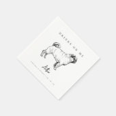 Serviette En Papier Carlin moderne Croquis de chien Boissons sur moi P (Coin)