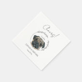 Serviette En Papier Carlin simple Chien Mariage Cocktail Napkins (Coin)