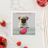 Serviette En Papier Carlin Souhaiter Heureuse Sainte-Valentin Serviett (En situation)
