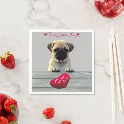 Serviette En Papier Carlin Souhaiter Heureuse Sainte-Valentin Serviett (En situation)