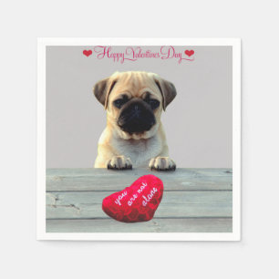 Serviette En Papier Carlin Souhaiter Heureuse Sainte-Valentin Serviett