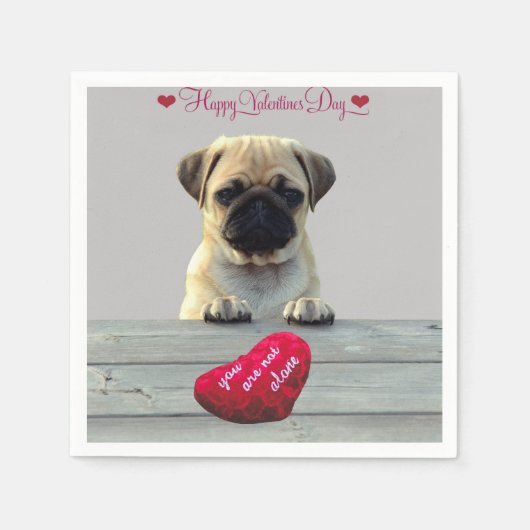 Serviette En Papier Carlin Souhaiter Heureuse Sainte-Valentin Serviett (Devant)