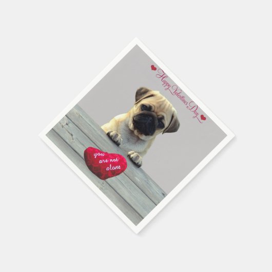 Serviette En Papier Carlin Souhaiter Heureuse Sainte-Valentin Serviett (Coin)