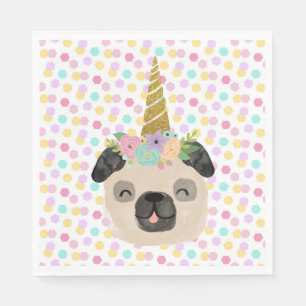 Serviette En Papier Carlin Unicorn Petite fille fête d'anniversaire