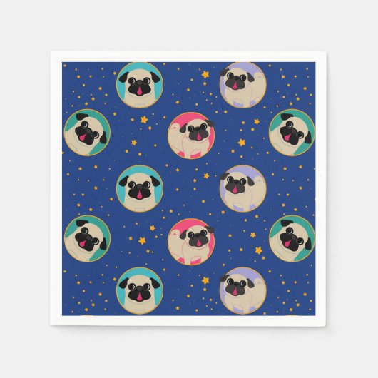 Serviette En Papier Carlins Dans Les Étoiles Motif Party Napkins (Devant)