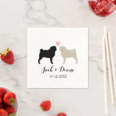 Serviette En Papier Carlins Mariage Couple avec papier texte personnal (En situation)