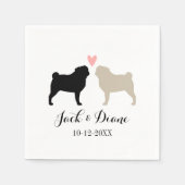 Serviette En Papier Carlins Mariage Couple avec papier texte personnal (Devant)