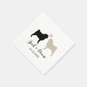 Serviette En Papier Carlins Mariage Couple avec papier texte personnal (Coin)