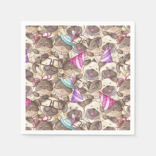 Serviette En Papier Carlins mignons (Devant)