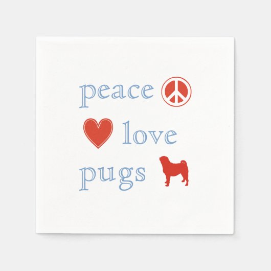 Serviette En Papier Carlins Peace Love Papier Party (Devant)