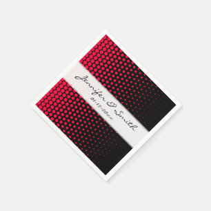 Serviette En Papier Carmine Rouge Polka Dot Noir moderne
