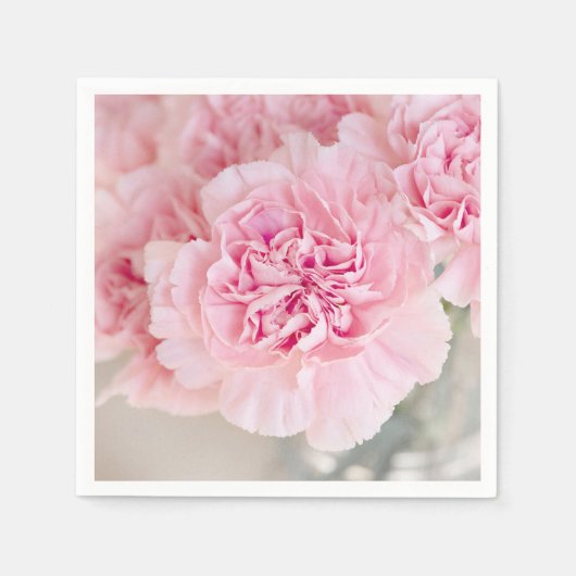 Serviette En Papier Carnations roses (Devant)