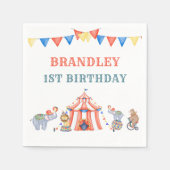 Serviette En Papier Carnaval Cirque & Animaux Anniversaire (Devant)