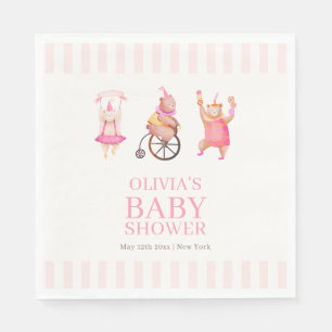 Serviette En Papier Carnaval de cirque rose mignon Teddy Bear Baby sho