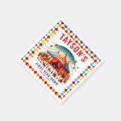 Serviette En Papier Carnaval moderne de Cute Circus 1er anniversaire (Coin)