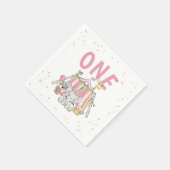Serviette En Papier Carnaval rose Circus 1er anniversaire de l'enfant (Coin)