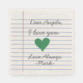 Serviette En Papier Carnet manuscrit lettre d'amour ou message personn (Devant)