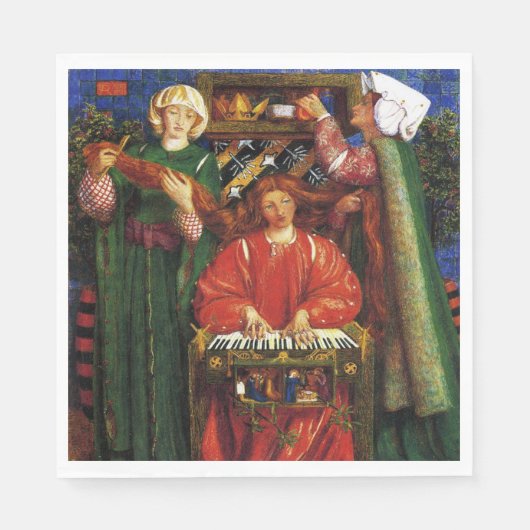 Serviette En Papier Carol de Noël (Noël) (Dante Gabriel Rossetti) (Devant)
