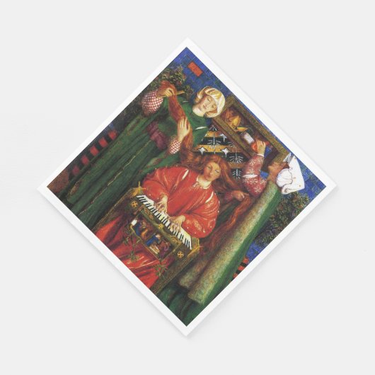 Serviette En Papier Carol de Noël (Noël) (Dante Gabriel Rossetti) (Coin)