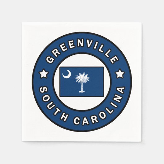 Serviette En Papier Caroline du Sud de Greenville (Devant)