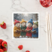 Serviette En Papier Caroling Christmas Mice In Snow (En situation)