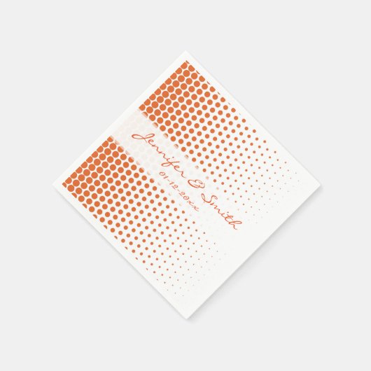 Serviette En Papier Carotte Orange Pois Moderne Blanc (Coin)