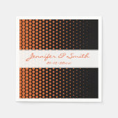 Serviette En Papier Carotte Orange Pois moderne Noir (Devant)