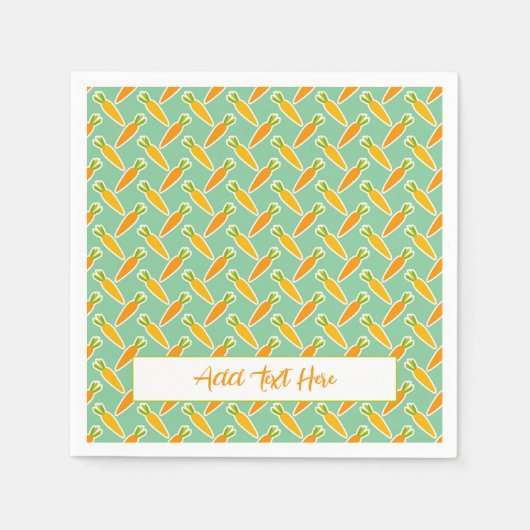 Serviette En Papier Carottes de lapin de Pâques Texte personnalisé Jar (Devant)