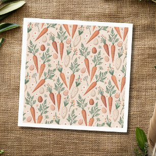 Serviette En Papier Carottes élégantes anciennes avec fleurs et petit