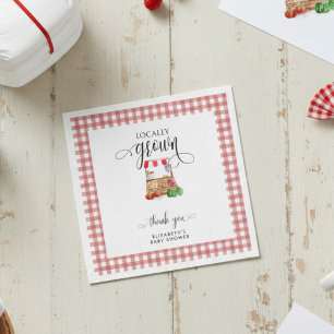 Serviette En Papier Carottes Gingham de Fête de Naissance Cultivées Lo