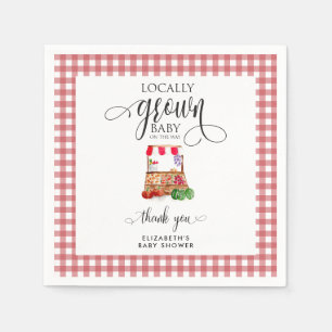 Serviette En Papier Carottes Gingham de Naissance Local