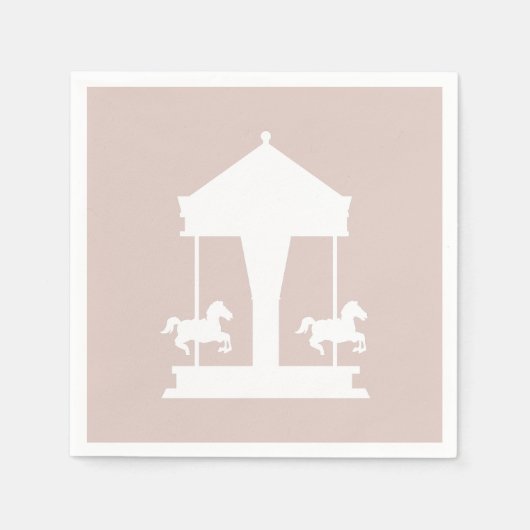 Serviette En Papier Carousel Floral Rose doux (Devant)