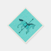 Serviette En Papier Carousel Horse - Turquoise et Aqua (Coin)