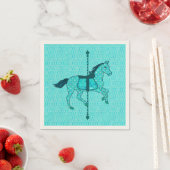 Serviette En Papier Carousel Horse - Turquoise et Aqua (En situation)